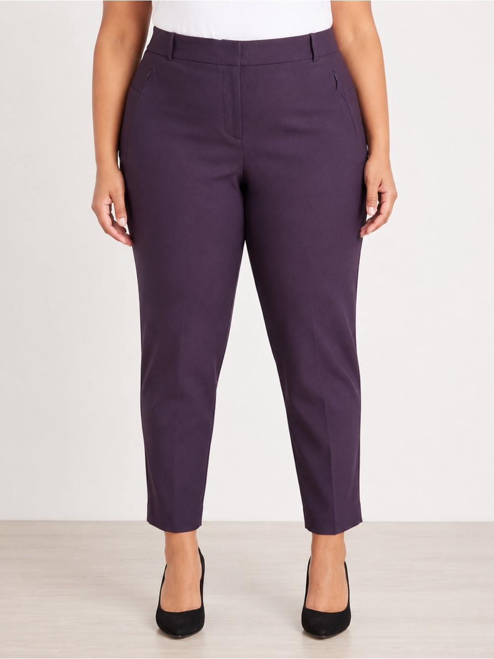 Lane‎ Bryant 4-Season Signature Fit Slim Ankle Pants 22P NWT Purple Career
